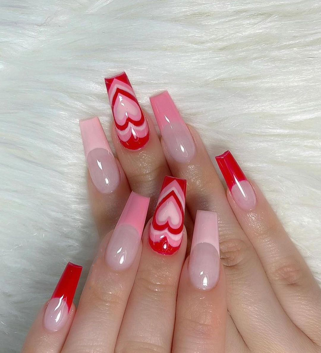 Gorgeous red love nails